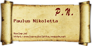 Paulus Nikoletta névjegykártya