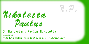 nikoletta paulus business card